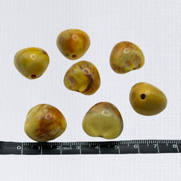 Mixed Lot Beads Chunky Hand Painted Glass Cat Tigers Eye Stone Paw Print Focal - Picture 11 of 13